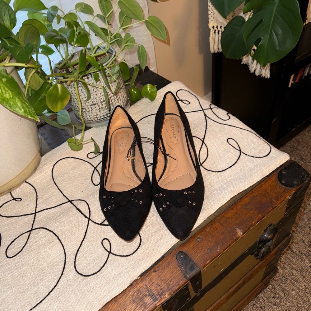 Lane Bryant Black Women's Loafers with Bow Detail